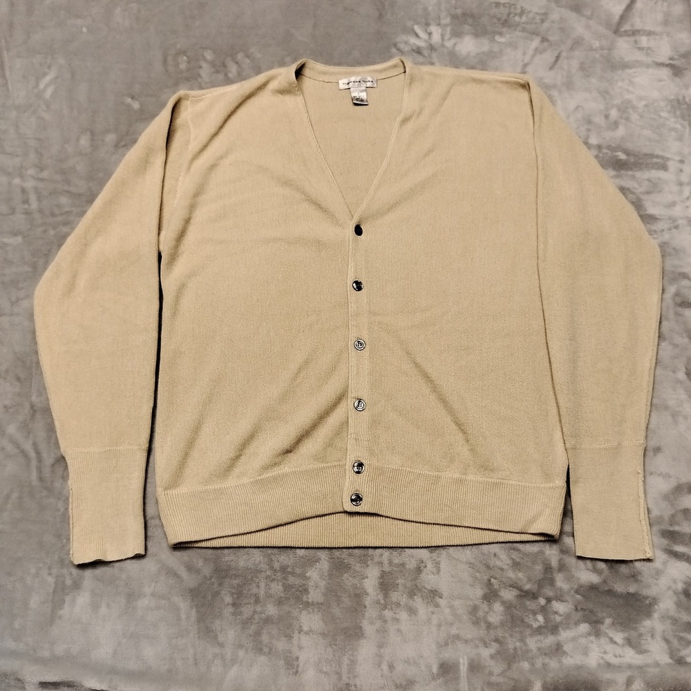 Vintage Cypress Links Sweater Men L Tan Cardigan Button Knit Preppy Golf Classic